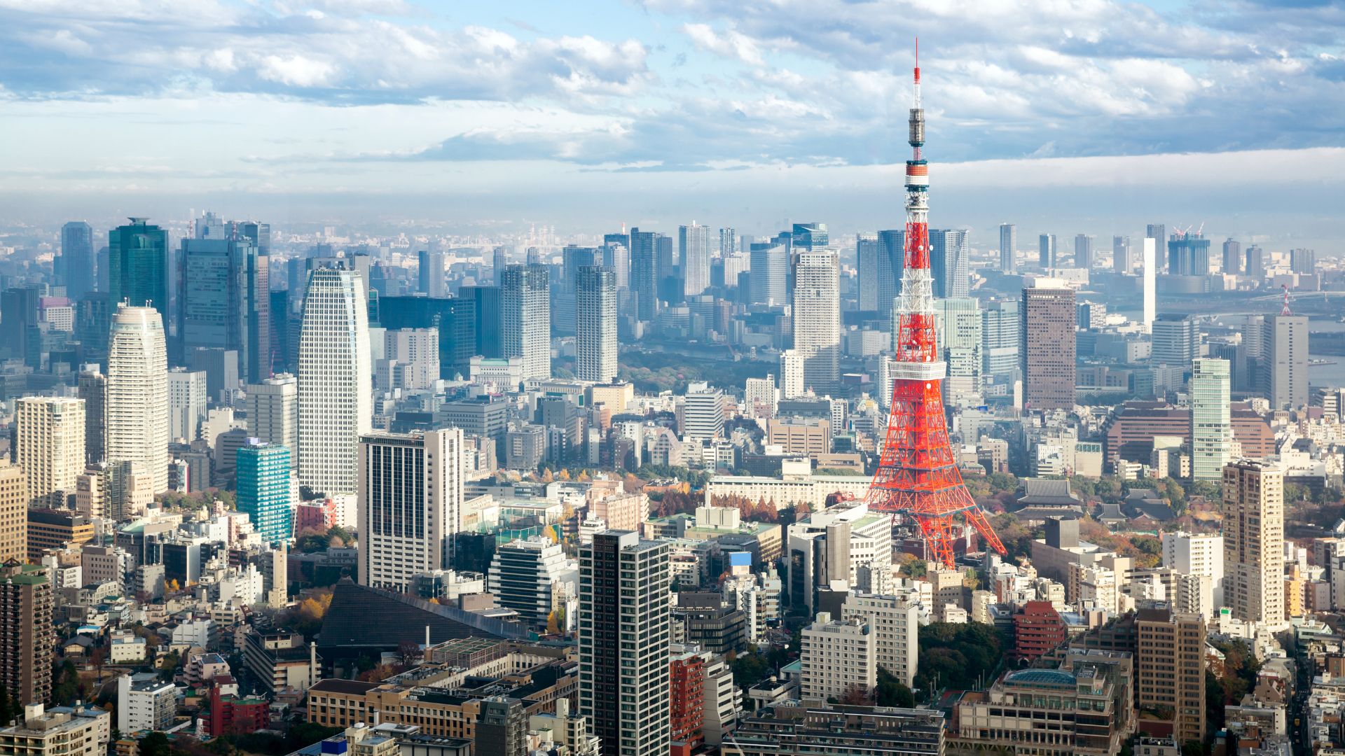 vue du ciel de tokyo avec la tokyo tower en pleine journée